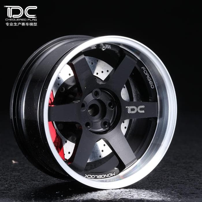 Dc 1:10 Te37Tta Wheel Offset +6 Black Ep Rc Cars (4Pcs) #Dc-90200-1 Vu8290