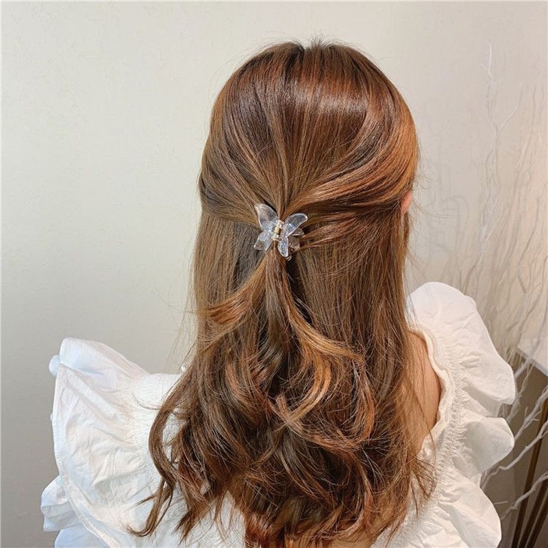 Candy Jewelry Fashion Butterfly Hairclips Korea Hair Claw Clip Transparent Hairpins for Women Ponytail Grab Clips Hair Accessories