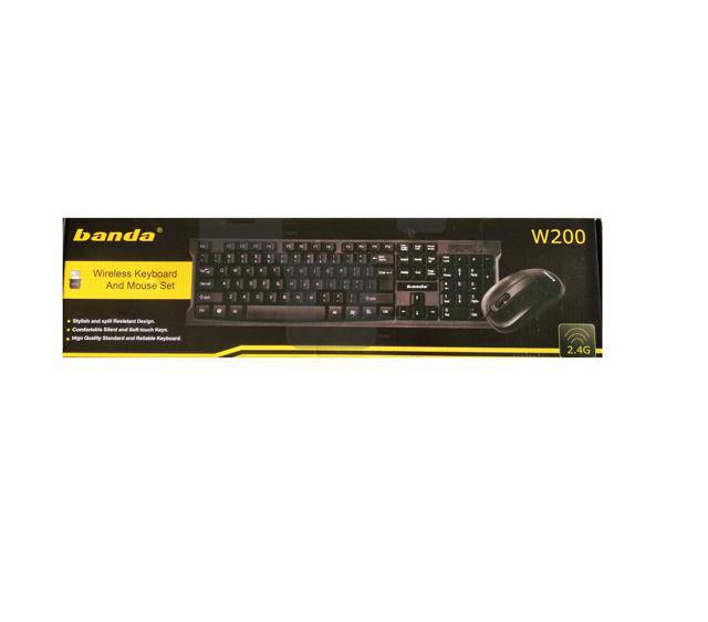 Keyboard Wireless dan Mouse Set Banda W200 / KEYBOARD WIRELESS BANDA