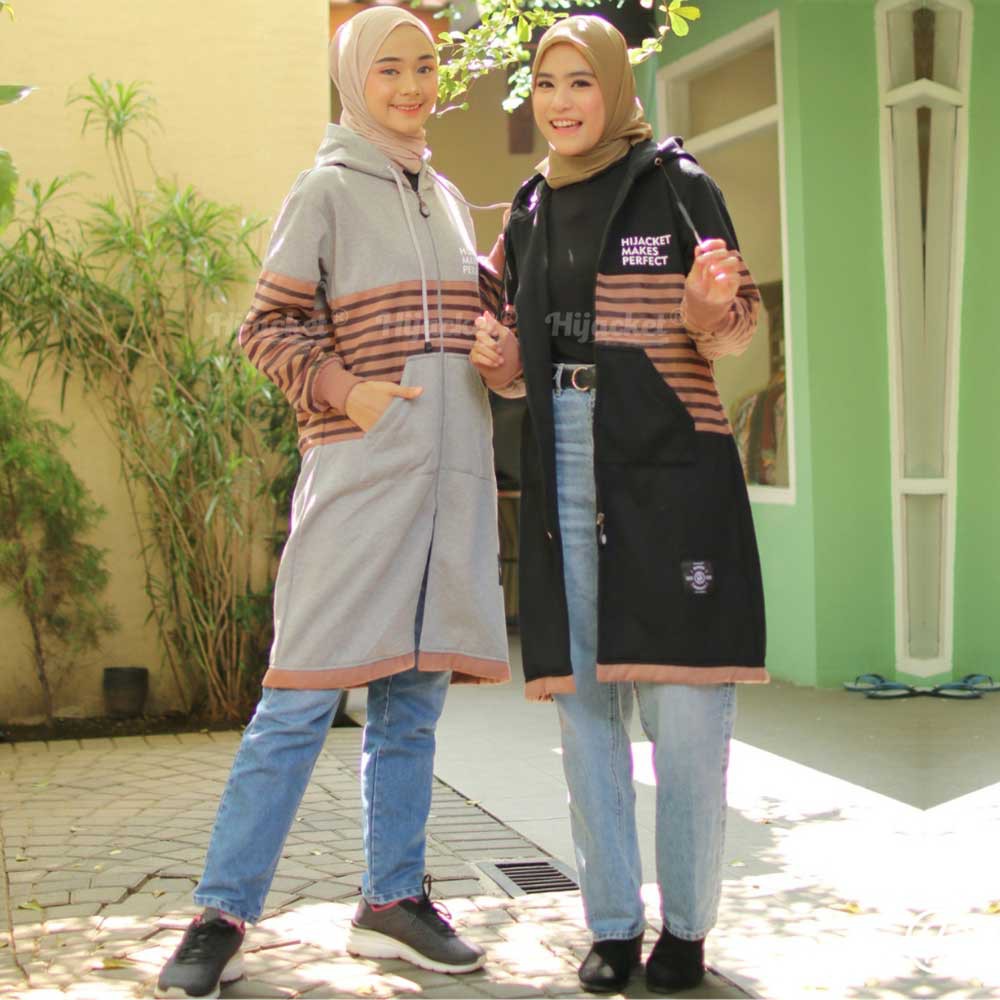 Jaket Jacket Jeket Hoodie Wanita Cewek Cewe Muslimah Hijabers Hodie Hijaket Hijacket Terbaru Vahira-1