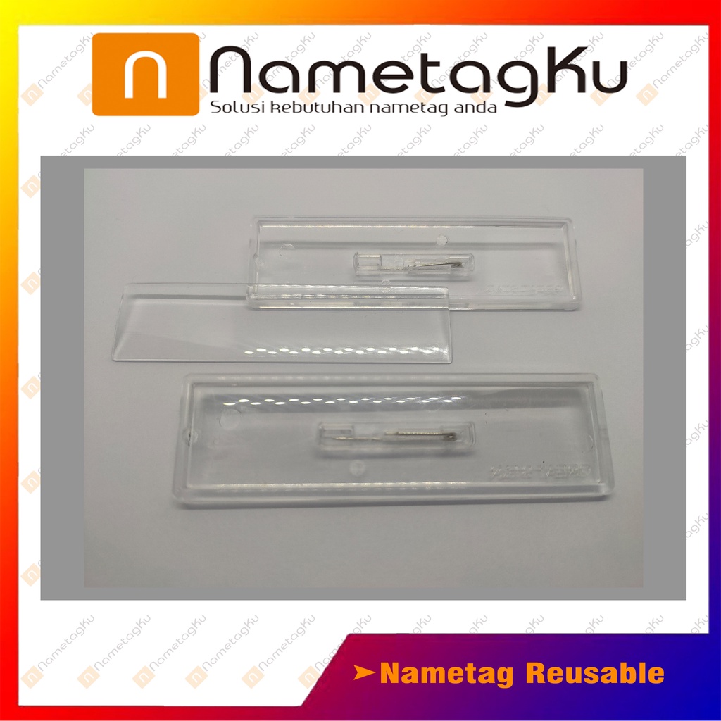 

Nametag Papan Nama Dada Reusable Peniti
