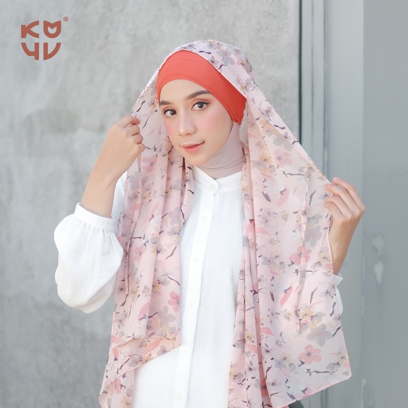 Koyu Hijab PASMINA tali ceruti FLOWERS Premium