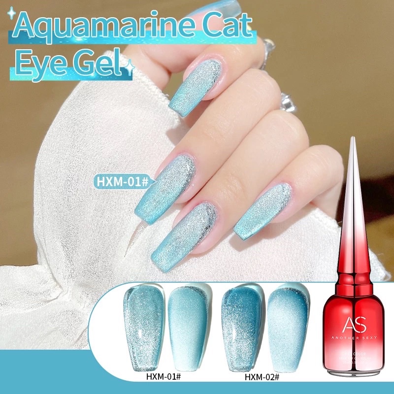 [FLASHES] Aquamarine Cat Eye 3D NAILS POLISH GEL KUTEK GEL 15ml Soak Off UV Gel