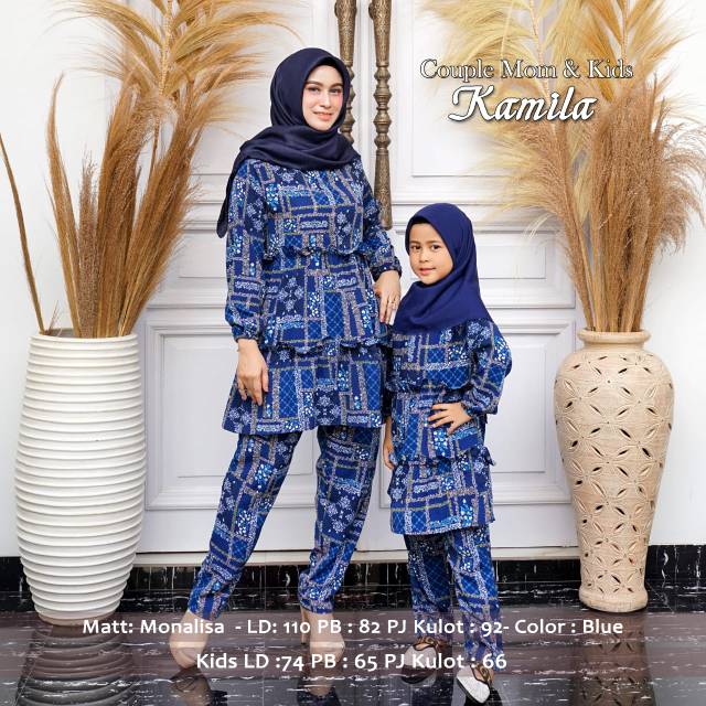 Baju pasangan ibu & anak cuople muslim kamila model celana