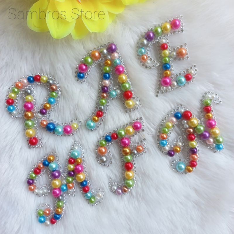 BROSS HURUF MUTIARA / BROSS HURUF INISIAL HANDMADE