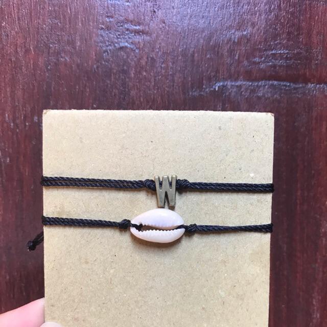 Initial bGelang Inisial / Gelang Nama / Gelang Couple / Gelang Huruf / gelang magnet couple-Sea+initial