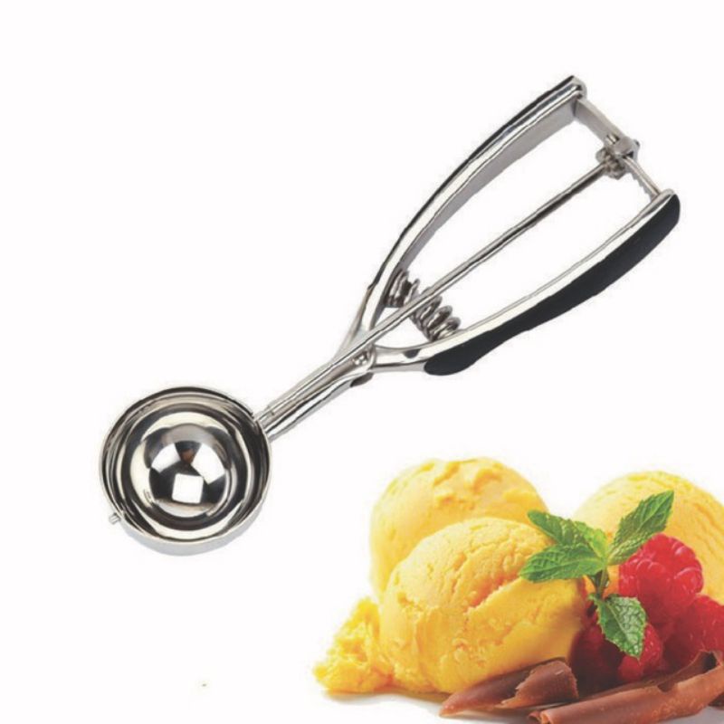 Sendok Scoop Ice Cream Stainless Steel Es Krim Dessert Serut Alat Buah / Ice Cream Scoop / 0SCOOP ES KRIM / ICE CREAM SCOOP / SCOOP ICE CREAM STAINLESS /ICE CREAM SCOOP SENDOK ES KRIM CETAKAN KUE BAKSO STAINLESS STEEL 