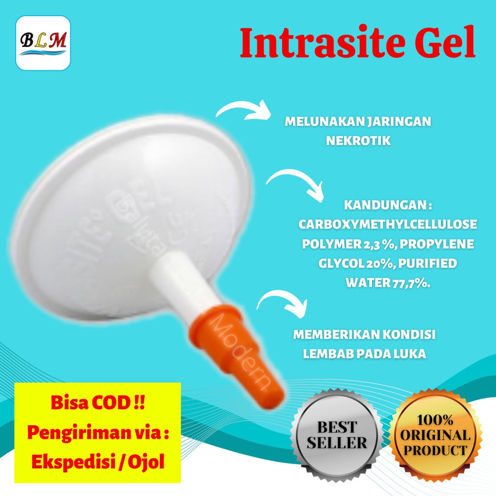 Promo Intrasite Gel Pelunak Jaringan Mati Nekrosis Hitam Kuning Original Murah | Free Buble Wrap