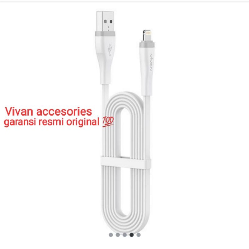 VIVAN SL30S 2A,30CM Apple Quick Charge SR Extended Protection Flat Design Data Cable WHITE