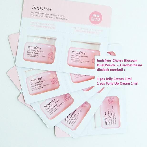 ♠ innisfree jeju cherry blossom TONE-UP atau JELLY cream 1 ml sample - 20pcs ➶