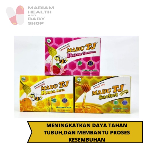 

Madu TJ Rasa Jeruk Strawberry Original Isi 12 Sachet