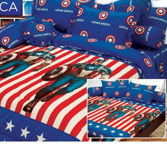 ❋ Saputra Sprei 160x200 Captain America / Seprai No 2 ♡