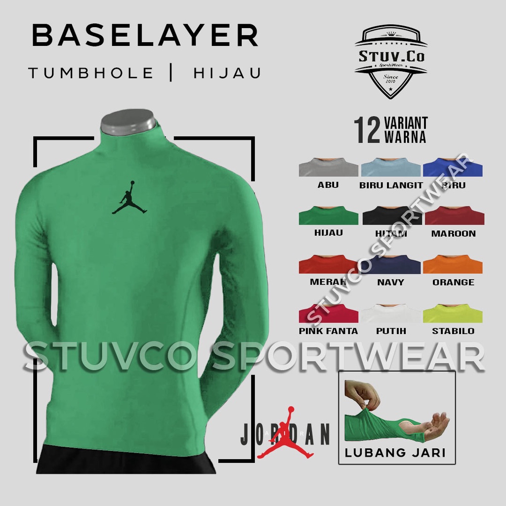 BASELAYER LONGSLEEVE THUMBOLE LENGAN PANJANG JARI DALEMAN OLAHRAGA PRIA WANITA KEREN