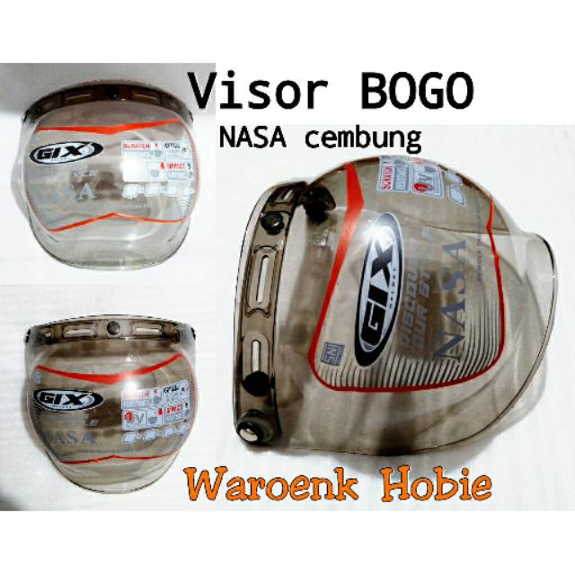 Visor / kaca helm BOGO cembung Gix Nasa, aksesoris helm full face & half face