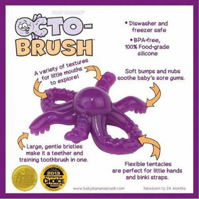 BABY BANANA OCTO-BRUSH - TEETHER OCTO BRUSH DARI BABYBANANA