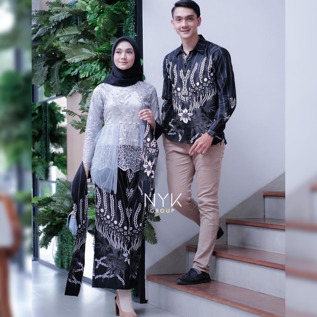 BATIK COUPLE KEBAYA SET CLARA GREY SERIES TUNANGAN LAMARAN WISUDA KONDANGAN KEKINIAN 2021