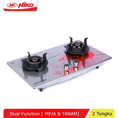 NIKO Kompor Gas Stainless - TITANIUM FLIP 2 Tungku - Garansi Resmi 1 Tahun