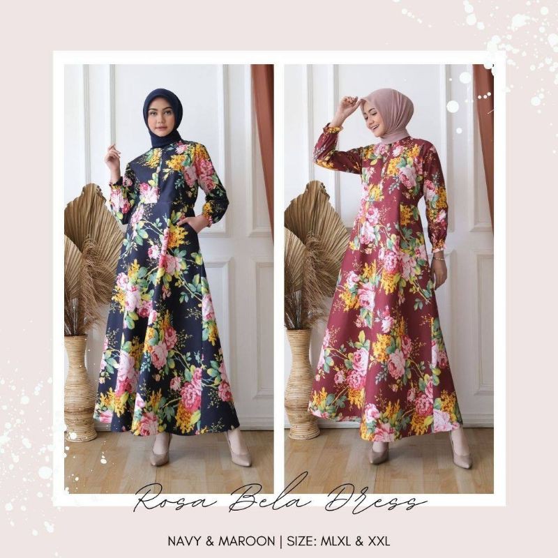 BUSANA GAMIS MUSLIMAH, BAJU DRESS ROSA BELA