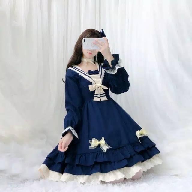 Kostum Seifuku Lolita Maid Dress Kawaii Jepang Cosplay Costume Anime