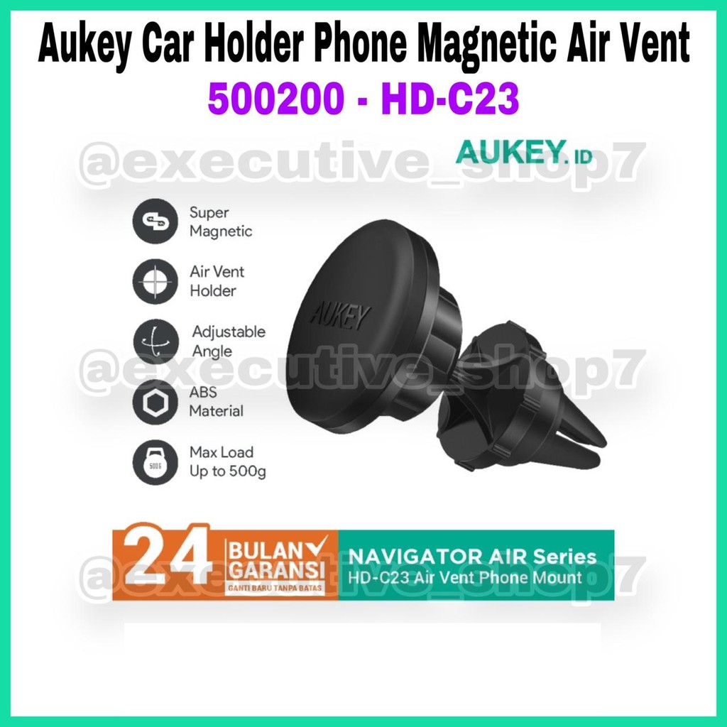 Aukey Car Holder Phone Magnetic Air Vent - 500200 - HD-C23