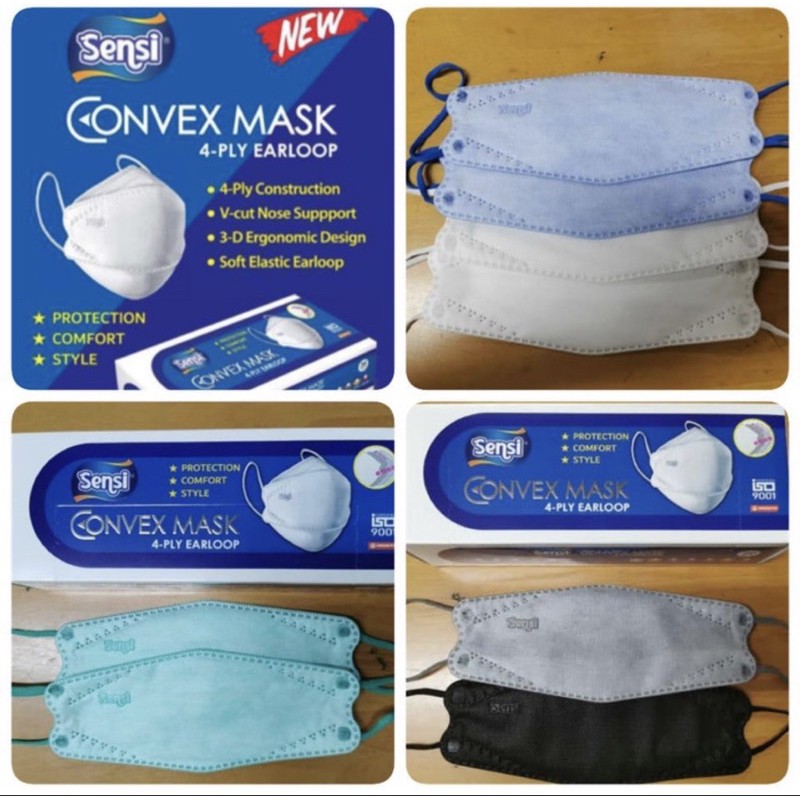Masker Sensi Mask Convex 4 ply Earloop Isi 20 pcs [model Evo]