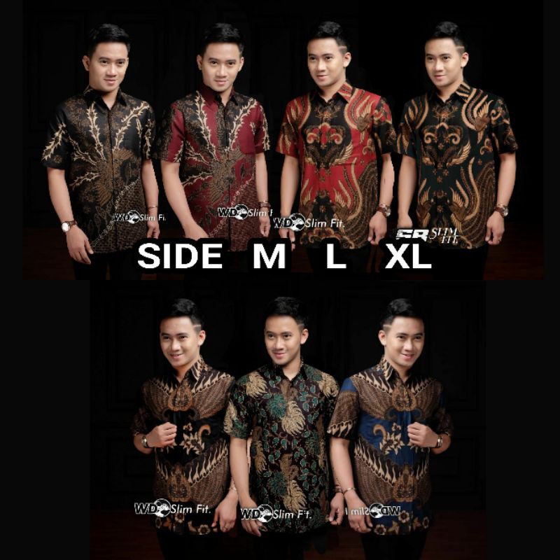 Batik Pria Lengan Pendek Premium BATIK BERKAH HRB026 motif KERATONAN Kode 002 size M L XL XXL