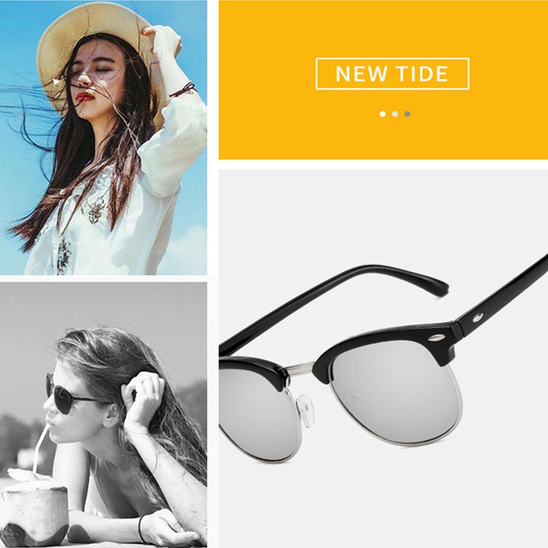 Kacamata Hitam Polarized Bentuk Kotak Model Klasik Untuk Pria Dan Wanita