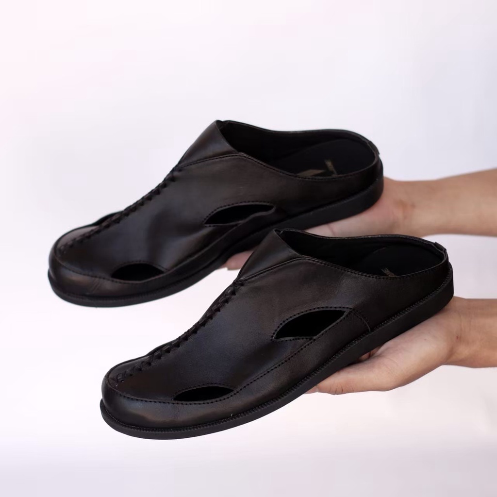 SEPATU sandal KULIT  Pria MR JOE bustong hiro WIRO ASLI ORIGINAL FHASION SANTAI RESMI KERJA KANTOR - SENDAL SLIP ON SELOP SLOP SLIDE SLIPER KULIT COWOK - SANDAL INDIAN PRIA