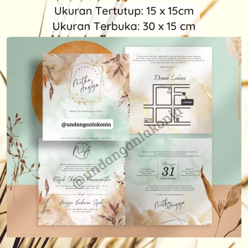 Undangan Pernikahan Rustic/Undangan pernikahan murah/Undangan  rustic