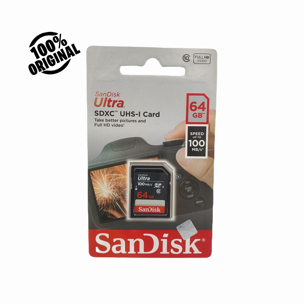 Memory Kamera/SDXC/SD Card Sandisk 64gb speed 100Mbs Original