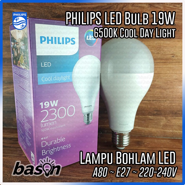 PHILIPS LED Bulb 19W E27 6500K 230V A80 - Putih