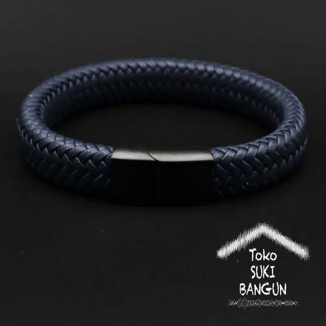 Gelang Kulit Pria / Gelang Cowok / Bracelet Men Braided Fashion MB-008