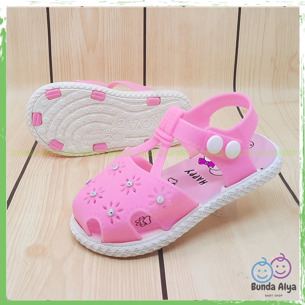 Sendal Anak Perempuan IMPORT Usia 9 Bulan Sampai 3 Tahun PINK Model Lucu  Sepatu Sandal Anak Cewek Karet Elastis Anti Licin Kekinian Nyaman Dipakai Size 16 Sampai  24