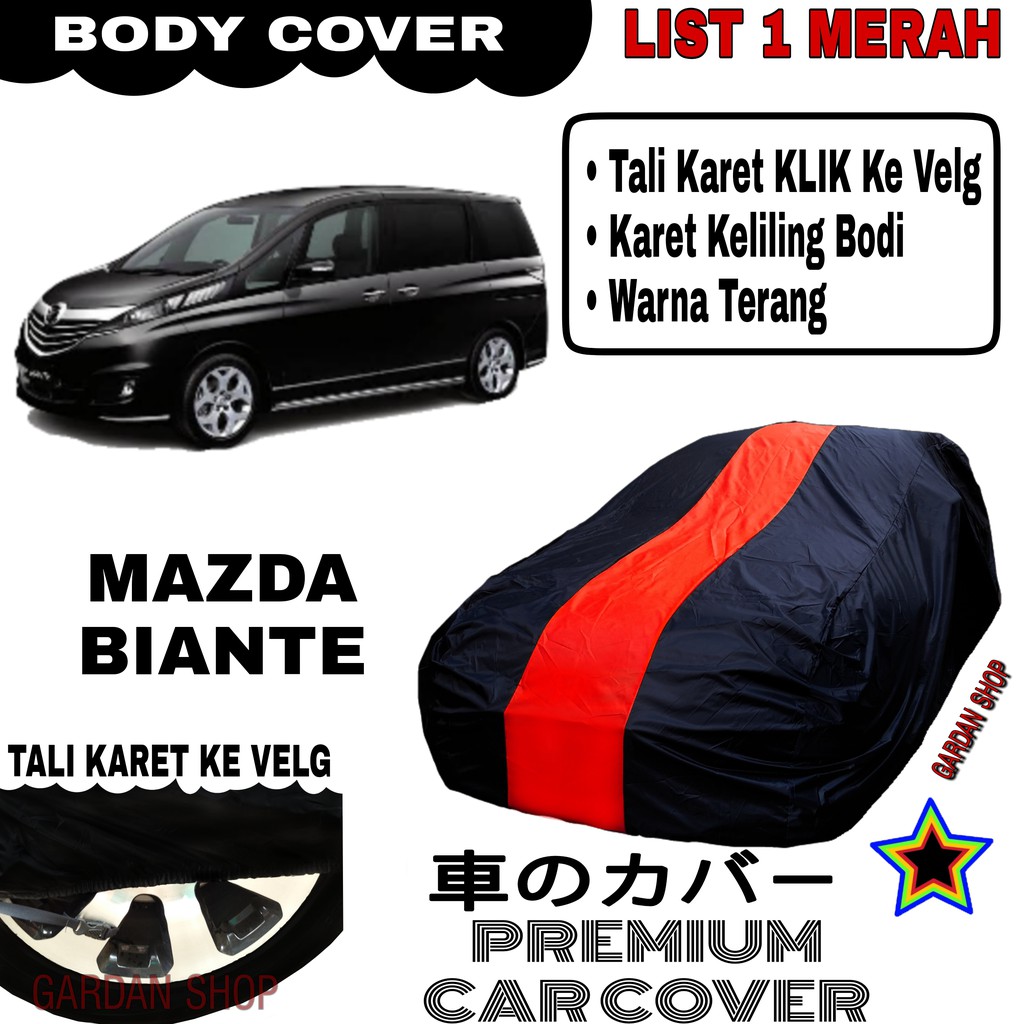 Body Cover MAZDA BIANTE List Single MERAH Sarung Mobil Penutup Bodi Biante PREMIUM