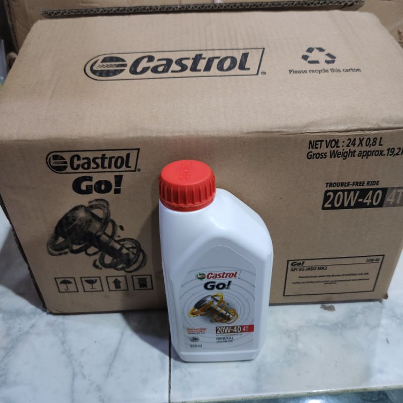 Oli Mesin Castrol GO 20W 40 4T Oil Motor Bebek 800ml 0.8L