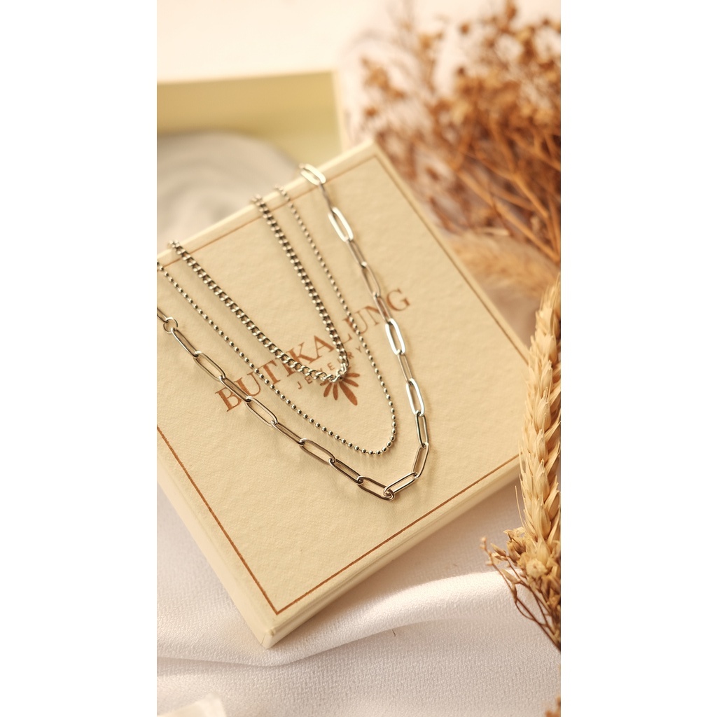 ANNALISE - Kalung Titanium Lapis Emas Necklace Perhiasan Tunangan Anti Karat Stainless 1009