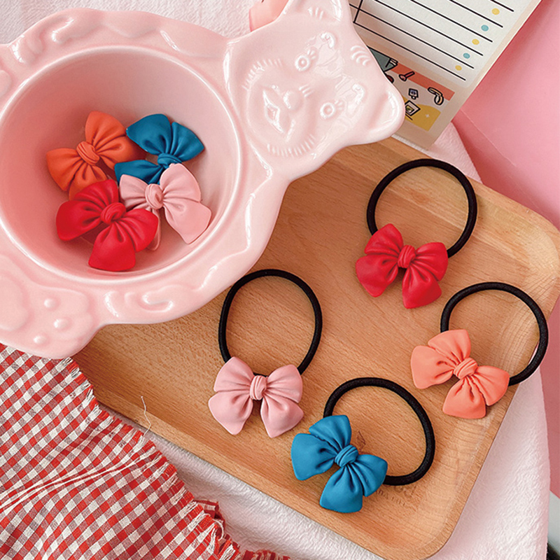 IFYOU Fashion Korean Candy Color Bowknot Hair Tie Hair Clip Set Sweet Colorful Elastic Rubber Band Hair Accessories