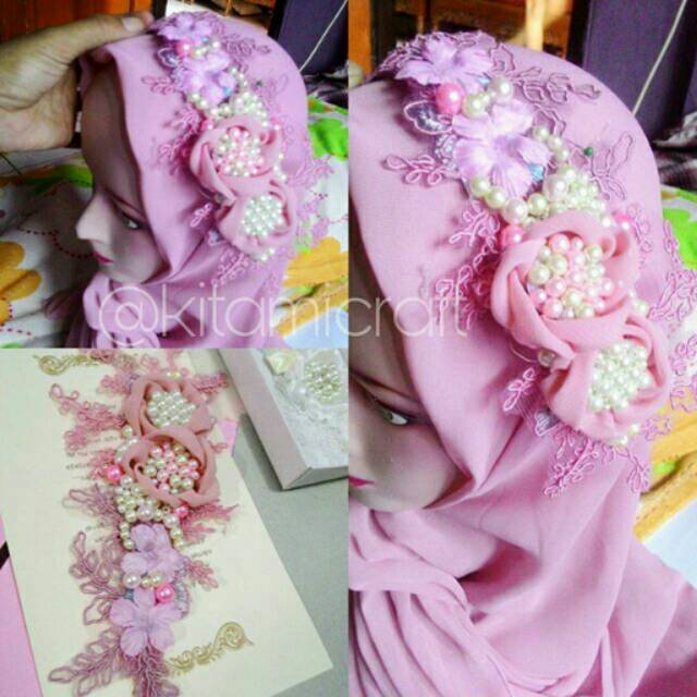 Headpiece hijab murah pink