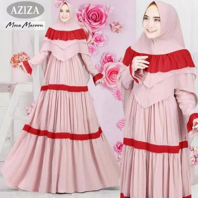Gamis syari AZIZAH misbie set hijab ceruty