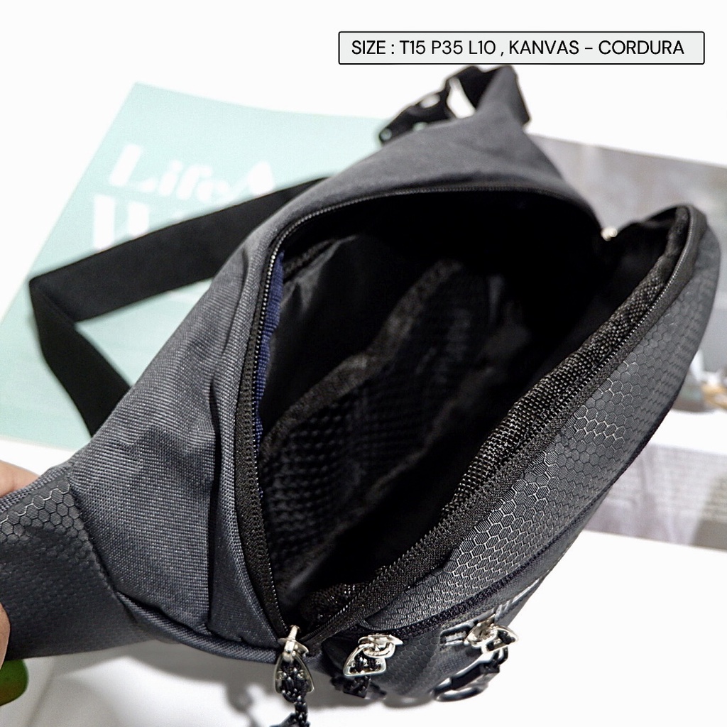 Waistbag Cowok bisa COD tas pria pinggang bisa dada elegan simpel buat hangout premium dari semarang