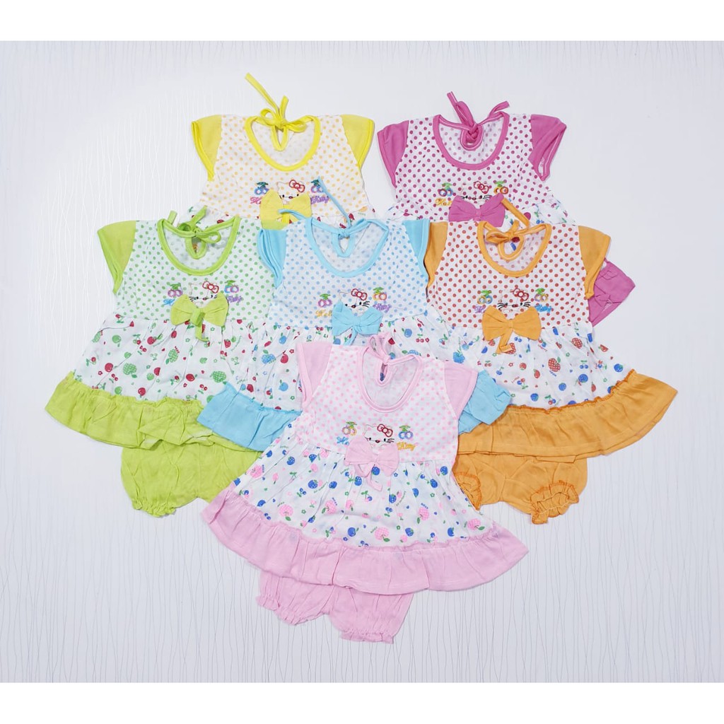 setelan dress bayi anak lucu 0-9 bulan murah