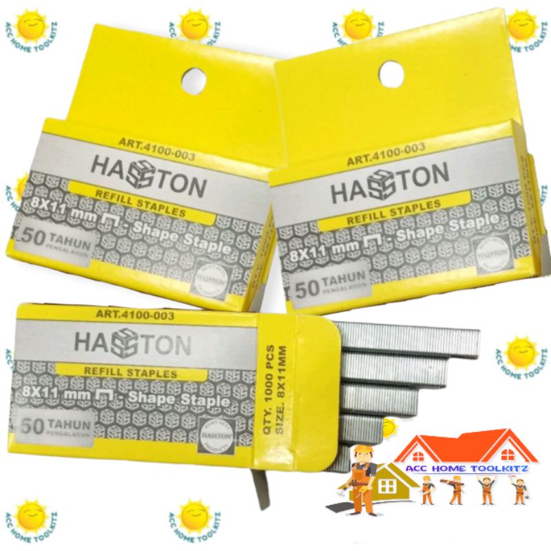Isi Staples / Staple gun HASSTON PROHEX 8MM X 11MM Isi 1000ps/ TEBAL 0,7MM