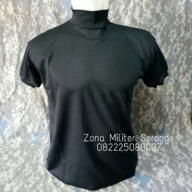 Kaos Polos Hitam Kerah Tinggi Shopee Indonesia