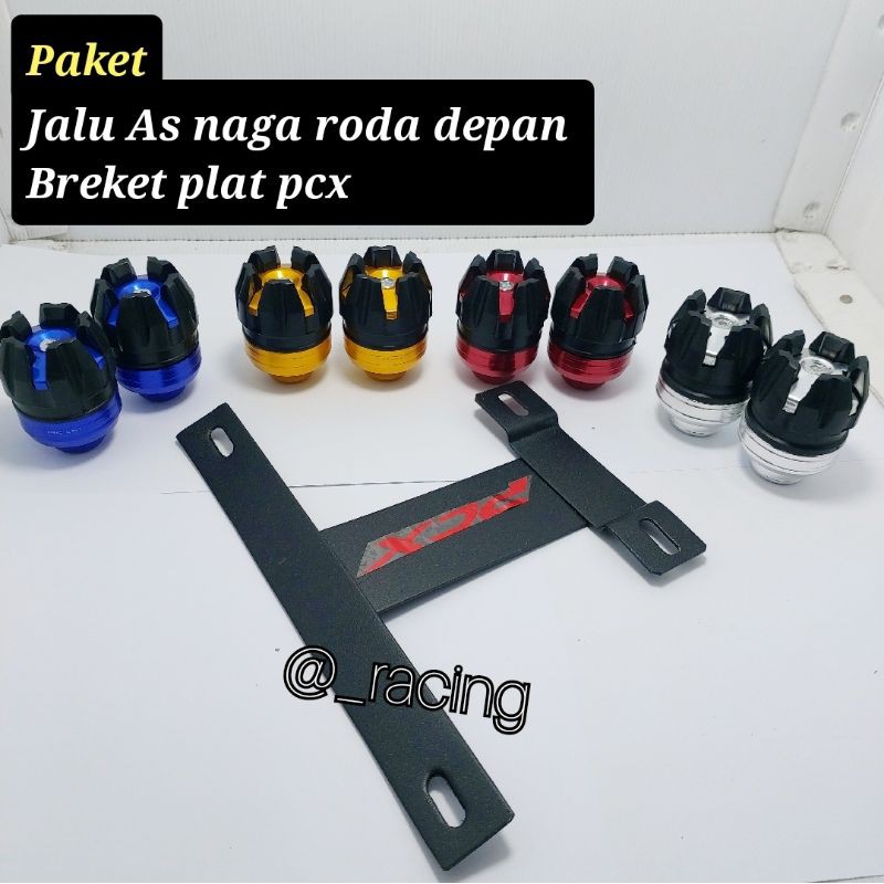 beket plat pcx kumis dudukan plat pcx + jalu as naga impor