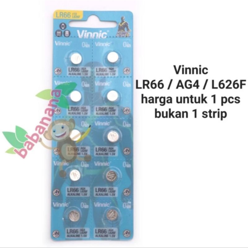 Baterai Vinnic LR66 L626F AG4 battery kancing button remote jam