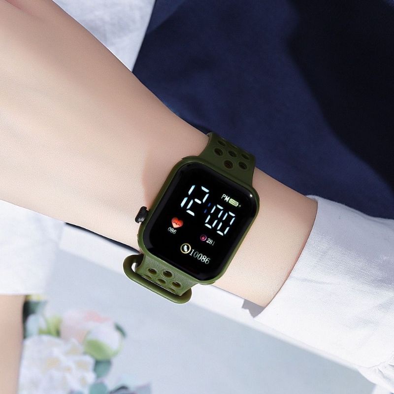 Jam Tangan LED Pria Wanita Rubber Electronic Fashion Couple Anak Remaja