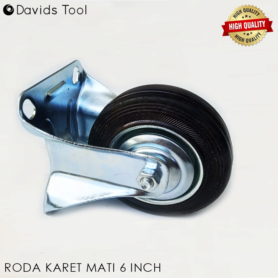 Roda Troli Gerobak Etalase Lemari Karet Ban Caster 6 Inch Mati