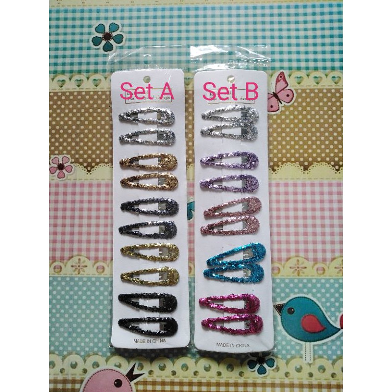 Jepit tiktok gliter 10 pcs