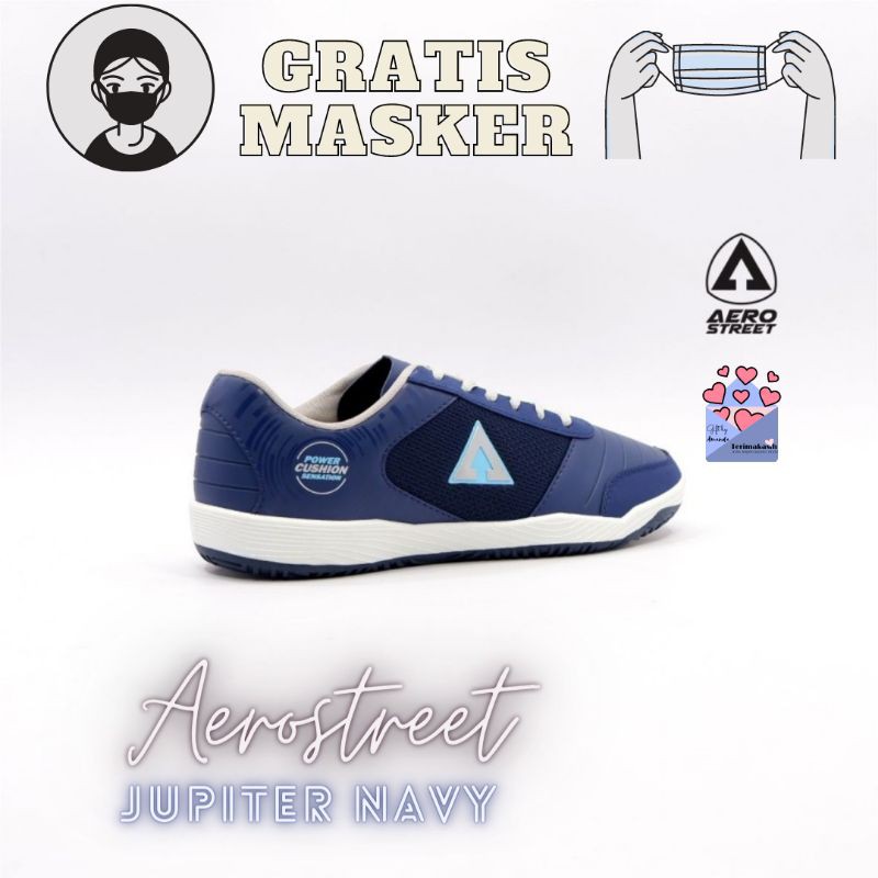 Jupiter Navy - Sepatu Futsal Aerostreet Original Size 42