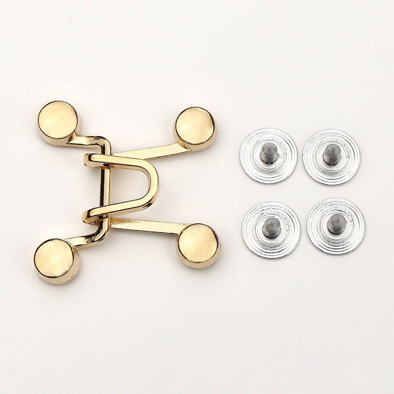 Kancing Jeans Kait Pengecil celana jeans Lingkar Pinggang Kancing Celana Jeans Adjustable Model Dilepas/Pinggang Kancing Yang Bisa Dilepas Bisa Mengurangi Lingkar-Won-06#Gold